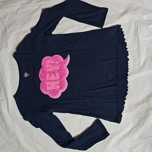 Wonder Nation Girls XL 14-16 Plus Long Sleeve Top, Blue with Pink HEY Used